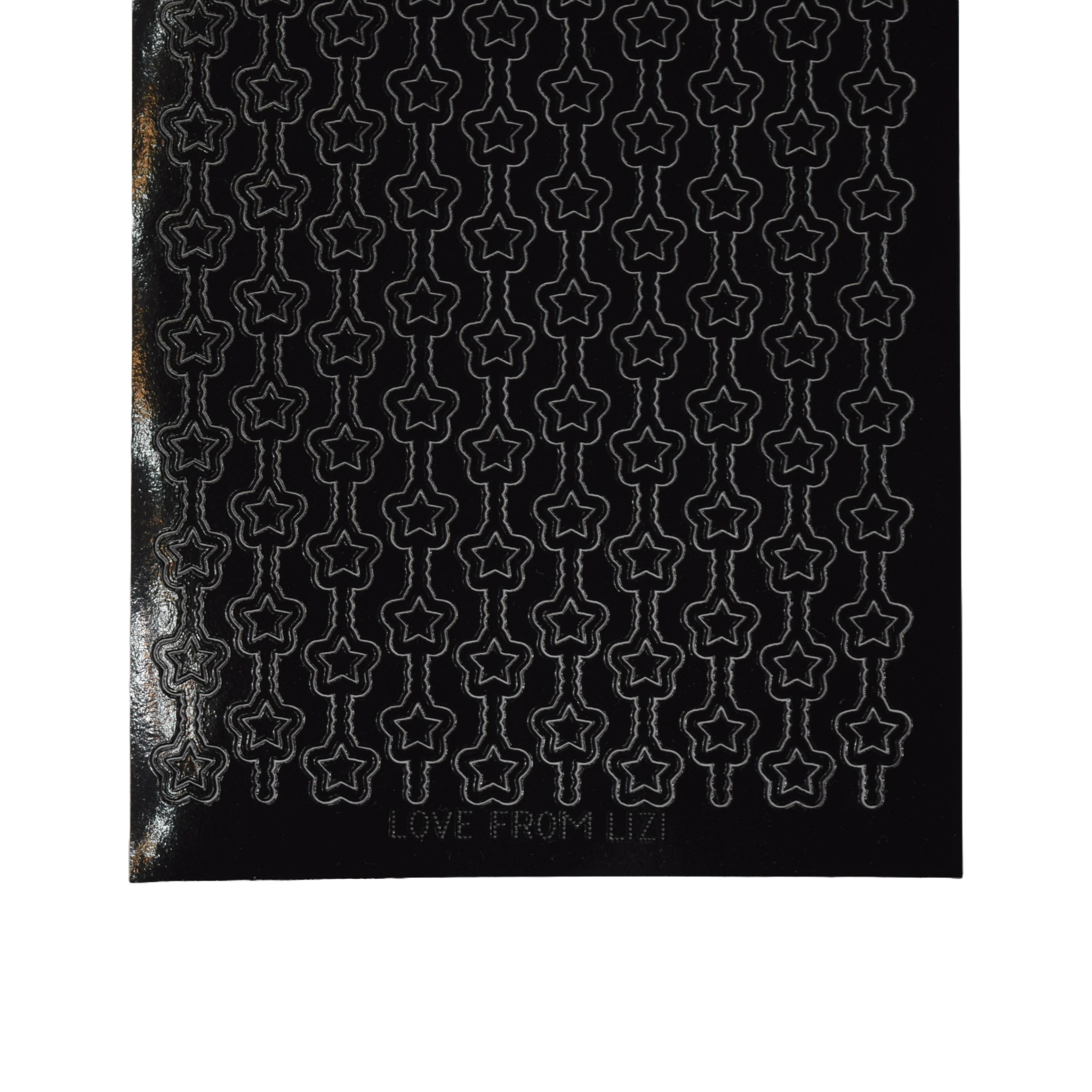 Star Border Black Peel-Off Stickers